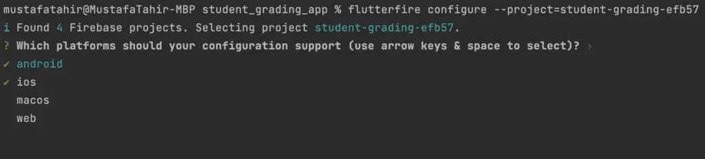 firebase config for various platforms