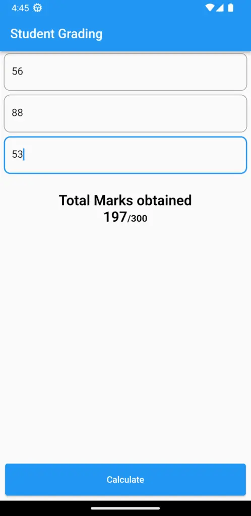 student grading app view