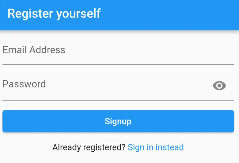 Register screen