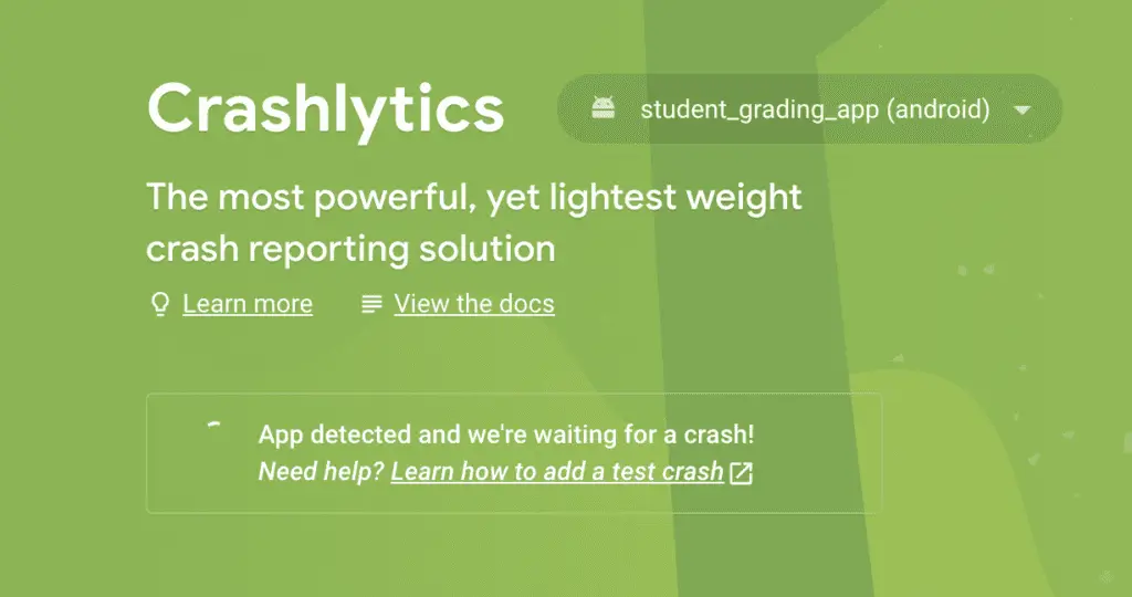 Crashlytics Dashboard