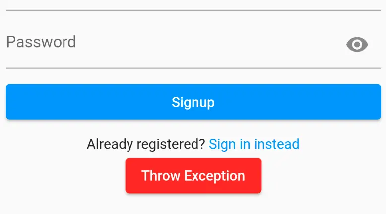 Throw an exception screen